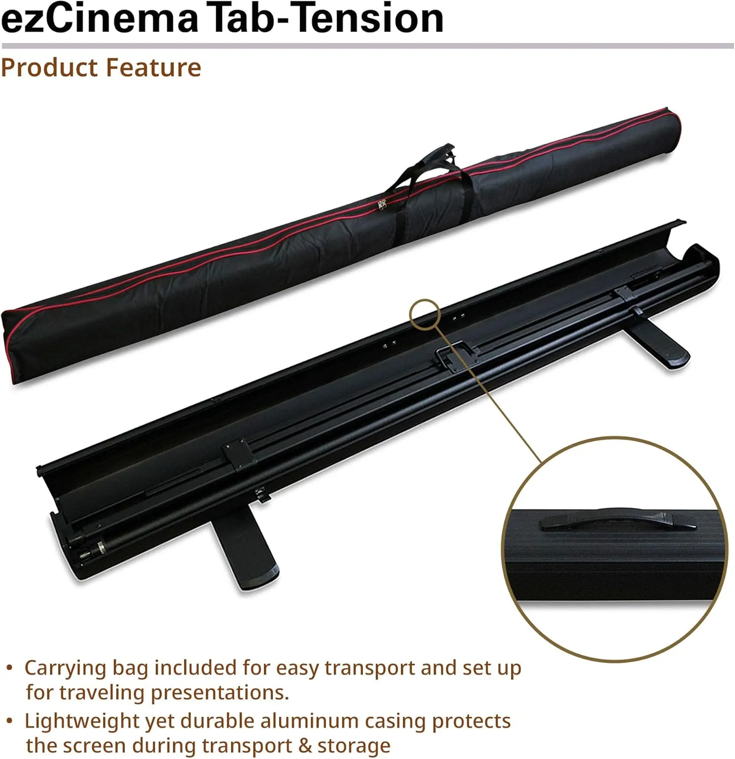Elite Screens ezCinema Tab Tension, 100-Inch 4:3 Portable Manual Floor Pull Up Scissor Backed Projector Screen, Office School Front Projection  Carry Bag, US Based Company 2-Year Warranty - FT100XWV