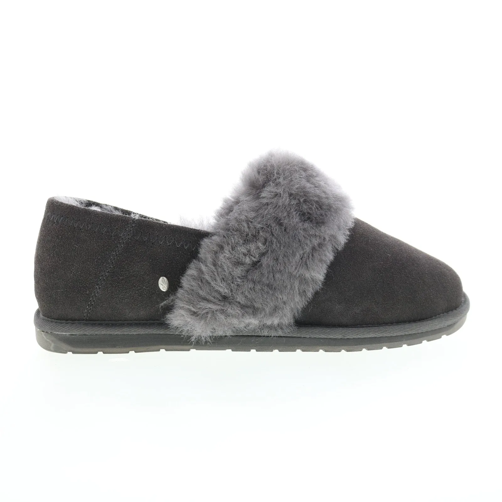 Emu Australia Daydream W12798 Womens Gray Suede Slip On Loafer Slippers Shoes