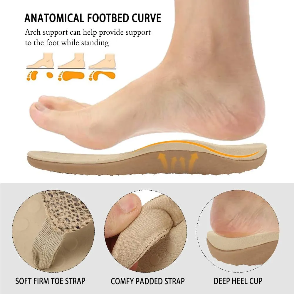 FANTURE Women Orthotic Arch Support Sandal for Comfortable Walk Thong Style Casual Flip Flops