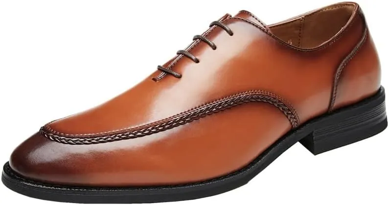 Fashion Brown Men Loafer Shoes, Elegant Dress Formal Suit Breathable Leather Shoes, Non Slip Handmade Monk Footwear, New Pointed Lace-up Casual Shoes