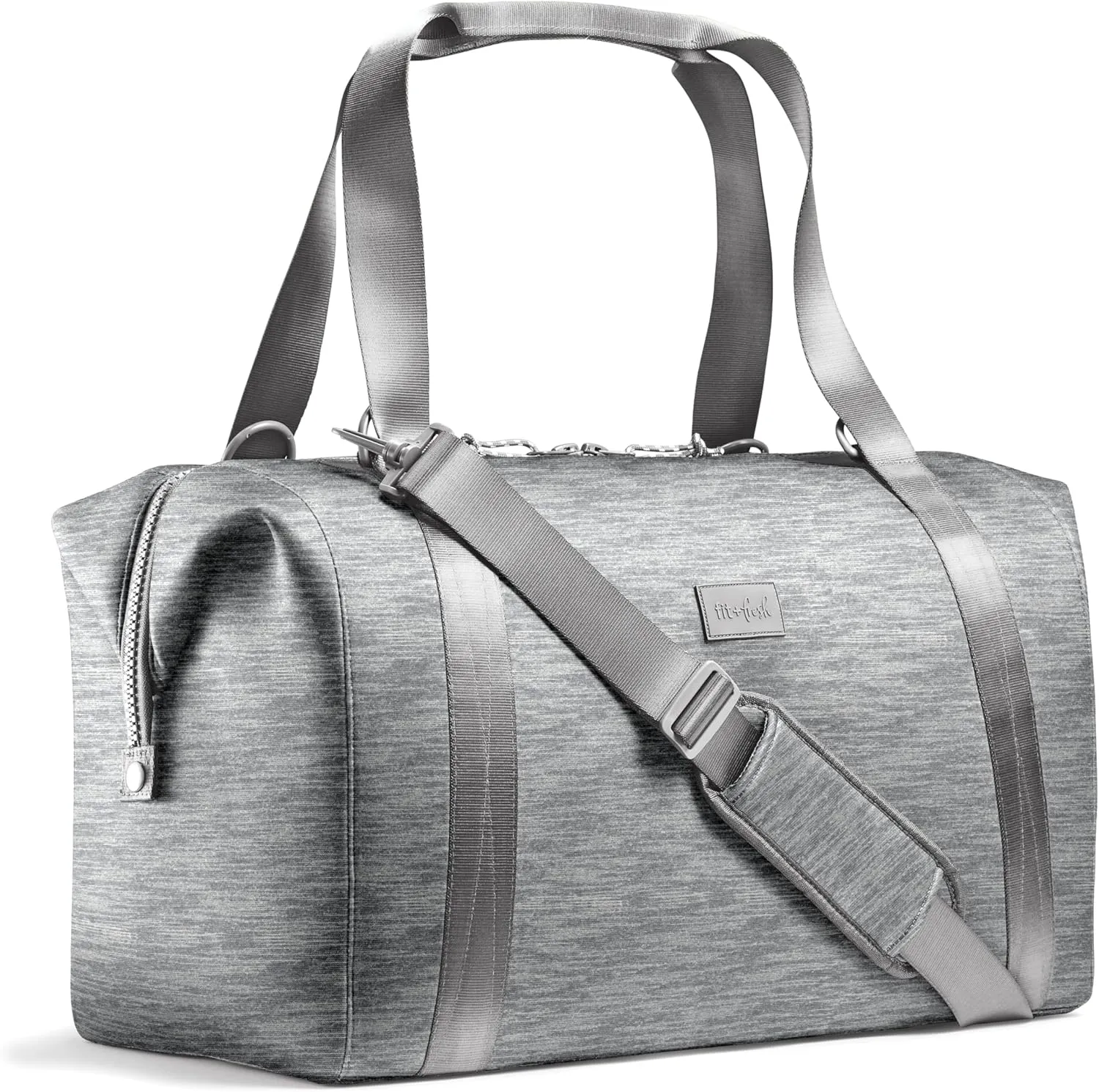 Fit & Fresh Premium Neoprene Weekender Bag With Trolley Sleeve - Large Overnight, Carry-on, Duffel, Gym, and Hospital Bag for Labor & Delivery