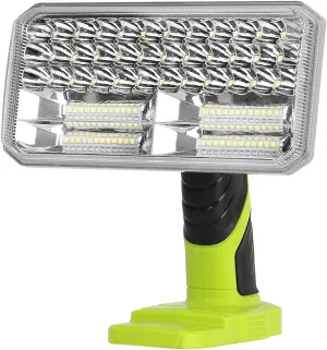 Flashlight Compatible with RYOBI 18V Lithium-ion Battery, 4200LM 40W Flashlight with 3 Modes, Aluminum Alloy Cordless LED Work Light for Camping, Emergency, Indoor, Outdoor (Batteries Not Included)