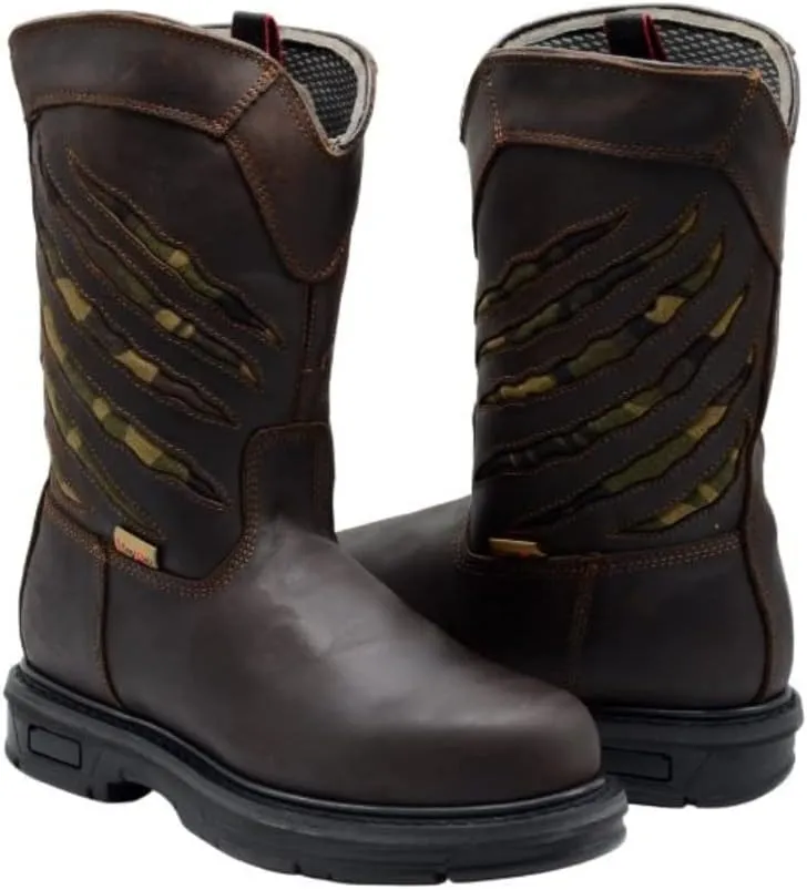 Flex Welt Predator 8" Rubber Toe Work Boot Brown
