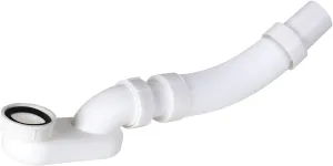 Flexible Freestanding Tub Drain Kit - Low Profile Flat P Trap for Bathtub Shower Drain Pipe - 1 1/2 inch Diameter