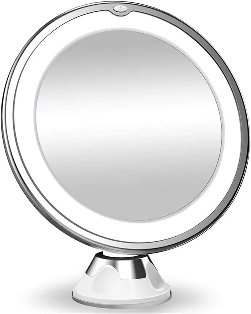 Flexible Makeup Mirror 10X Magnifying Mirrors LED Lighted Touch Screen Vanity Mirror Portable Dressing Table Cosmetic Mirrors