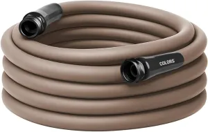 Flexzilla Colors Garden Hose 5/8 in. x 50 ft., Lightweight All-Weather Water Hose, Durable and Flexible, Leak-Free Connections, Brown Mulch