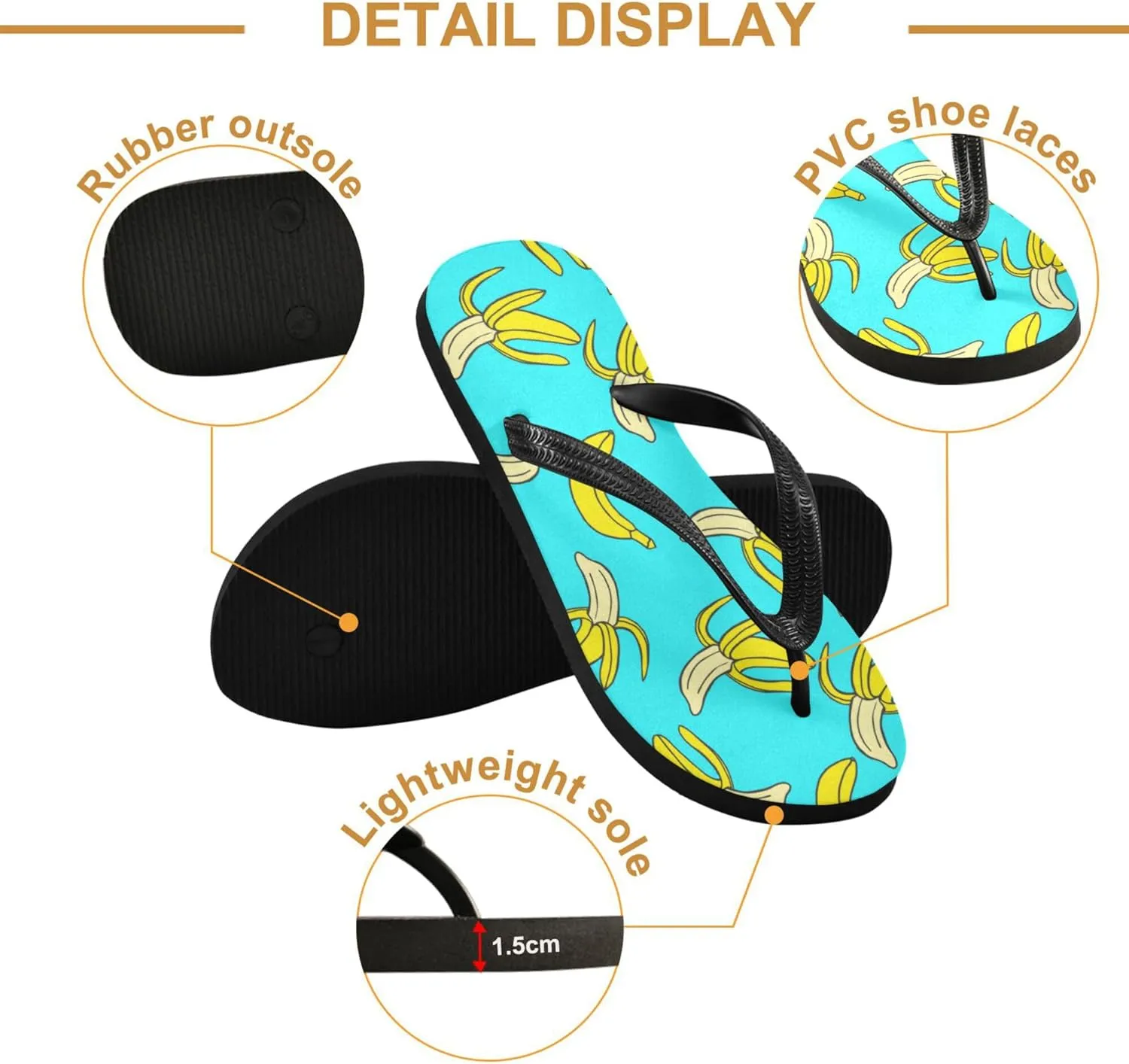 Flip Flops for Men Women Summer Beach Sandal Bathroom Shower Shoes