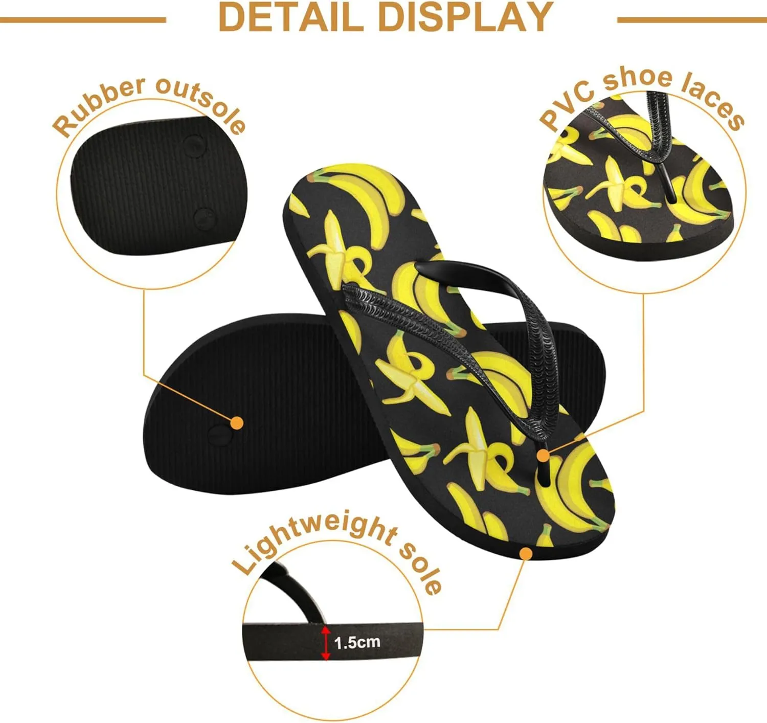 Flip Flops for Men Women Summer Beach Sandal Bathroom Shower Shoes