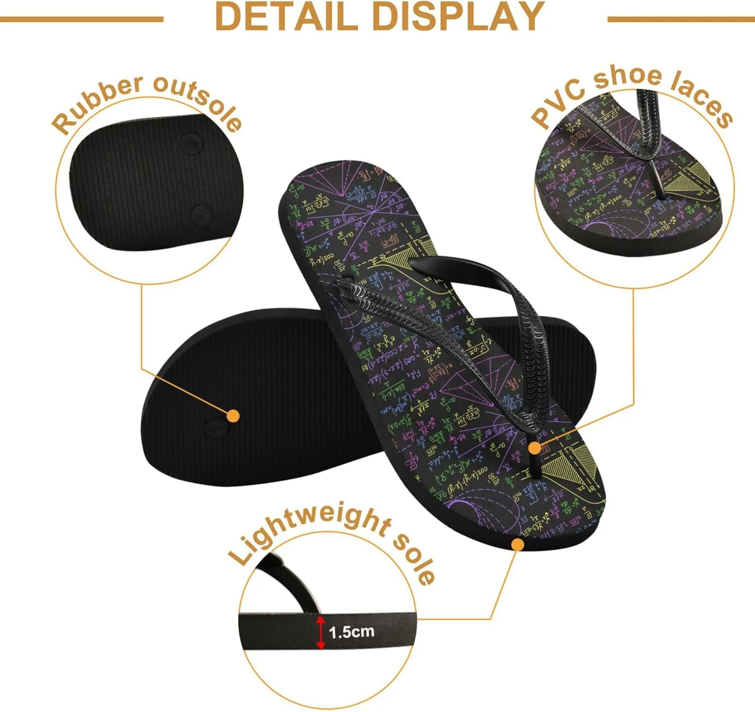 Flip Flops for Men Women Summer Beach Sandal Bathroom Shower Shoes