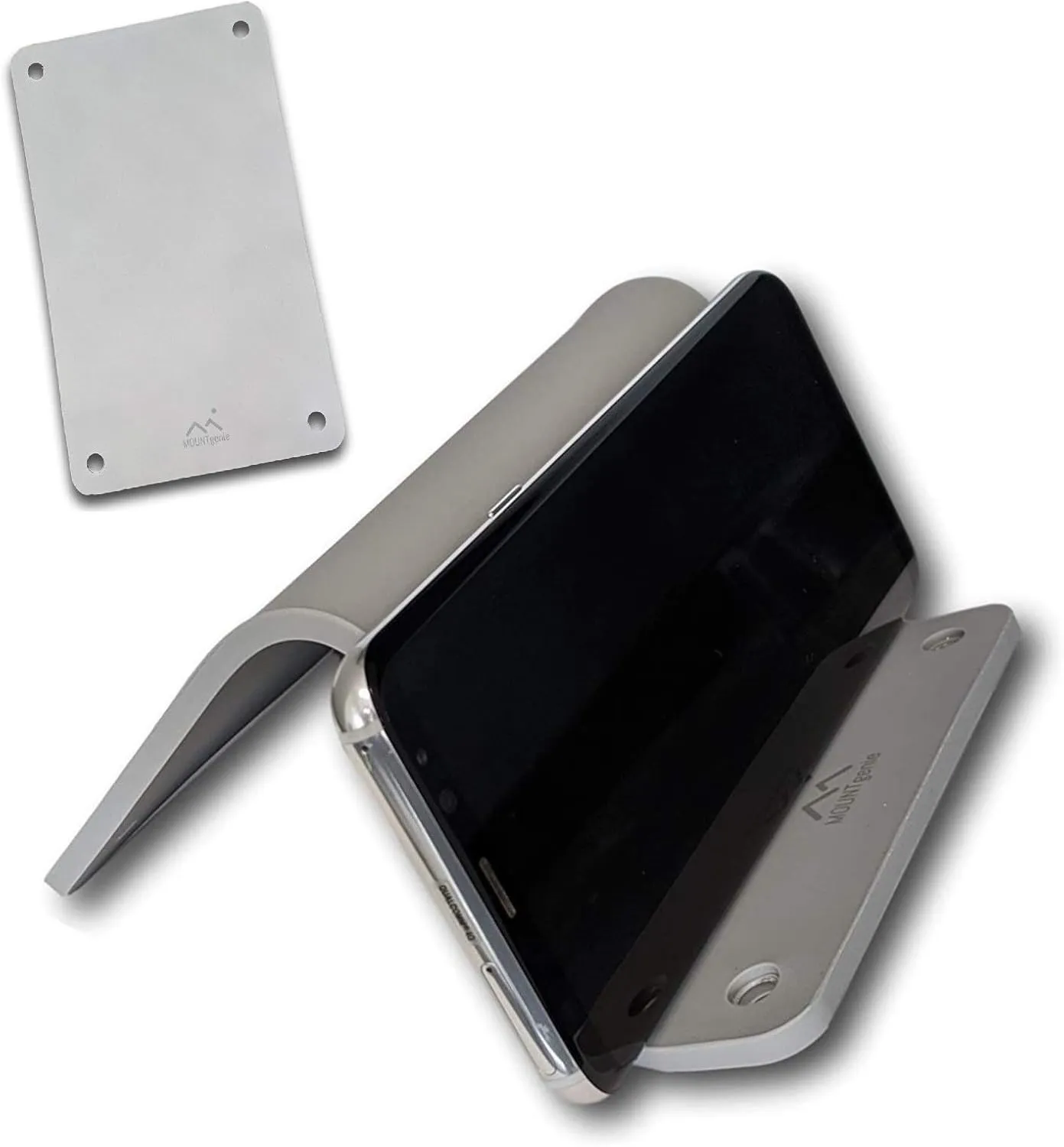 Folding Flexible Tablet and Phone Travel Mount Kitchen Stand | for Adults and Kids | Safe, Rubber, Non-Toxic, Easy-Clean, Waterproof, Silicone | Great for Carry-On, Backpack, Purse, Pool Bag (1-pack)