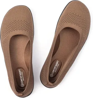 Frank Mully Womens Flat Shoes Wide Toe Box Knitted Flats Comfort Wide Width Walking Flats