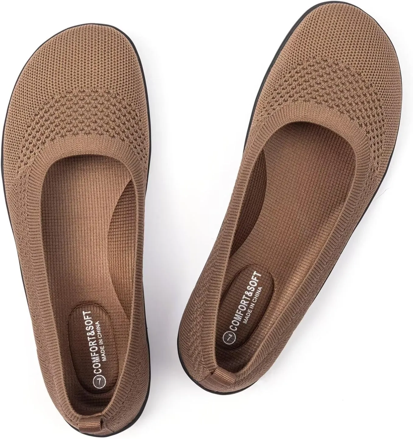 Frank Mully Womens Flat Shoes Wide Toe Box Knitted Flats Comfort Wide Width Walking Flats