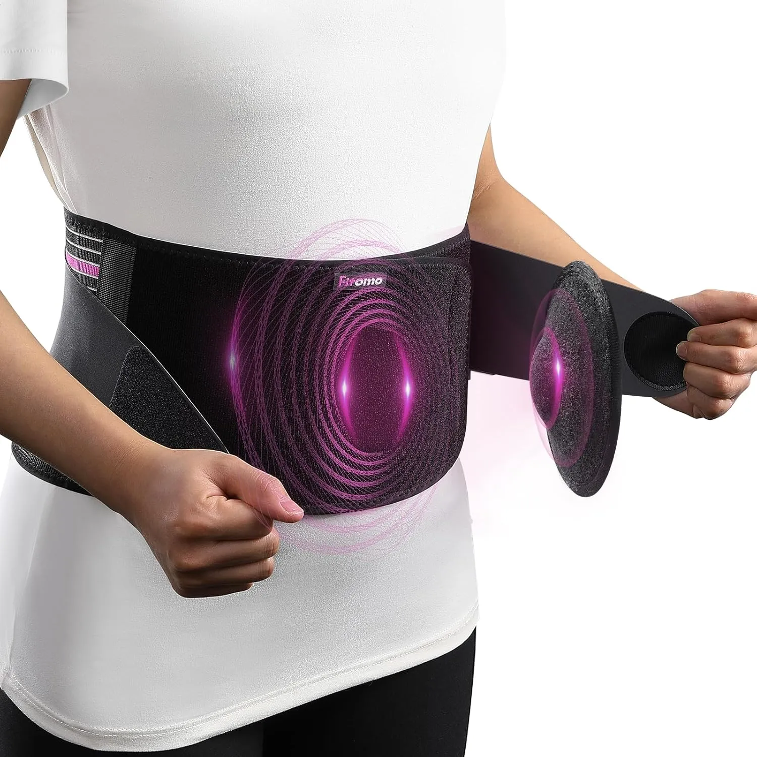 Front-Wearing Umbilical Hernia Belt, Unisex, 3D Dome-Shaped Hernia Support Pad, Adjustable with Removable Pads & Extra Straps for Abdominal Pressure, Lumbar Support, Skin-Friendly & Discreet