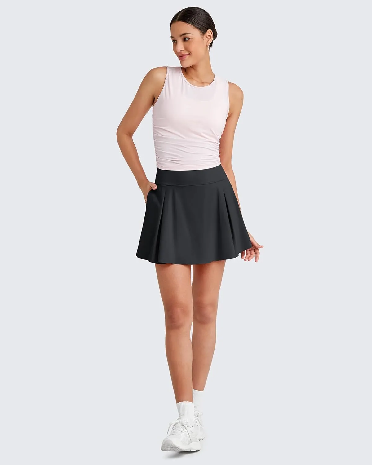 G4Free Women Tennis Skirts Athletic High Waisted Golf Skorts with 4 Pockets Inner Shorts for Pickleball Workout