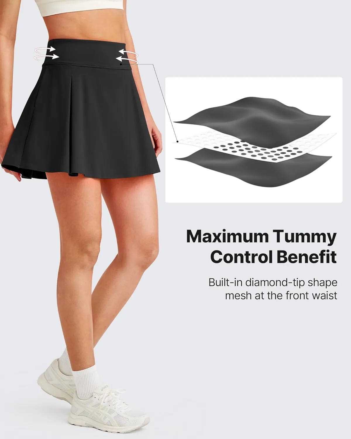 G4Free Women Tennis Skirts Athletic High Waisted Golf Skorts with 4 Pockets Inner Shorts for Pickleball Workout