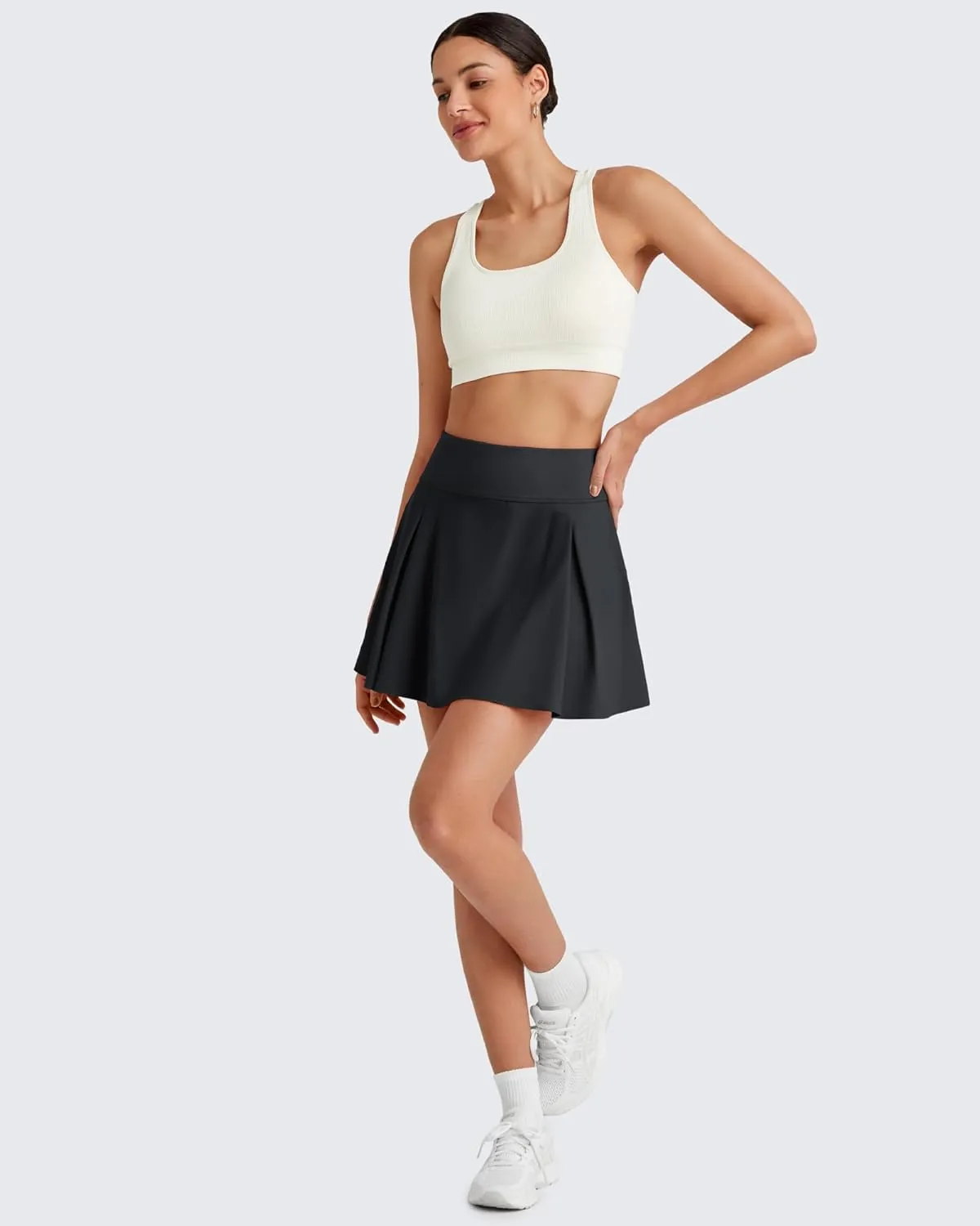 G4Free Women Tennis Skirts Athletic High Waisted Golf Skorts with 4 Pockets Inner Shorts for Pickleball Workout
