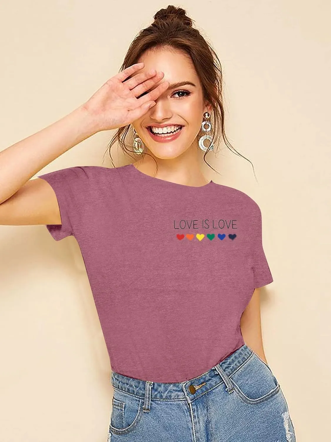 Gay Pride Shirts Women Rainbow Graphic Tee Love Wins T Shirt LGBT Equality Shirts Casual Summer Short Sleeve Tops