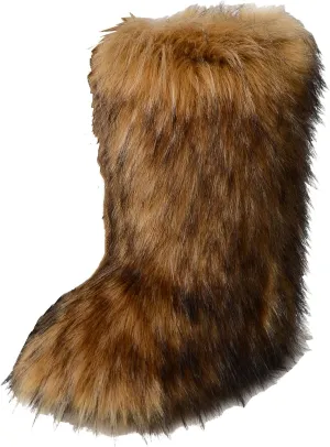 Gegefur Women's Faux fur Boot Furry Fluffy Short Snow Boot Mid-Calf Boots Warm Comfortable Outdoor Flat Shoes