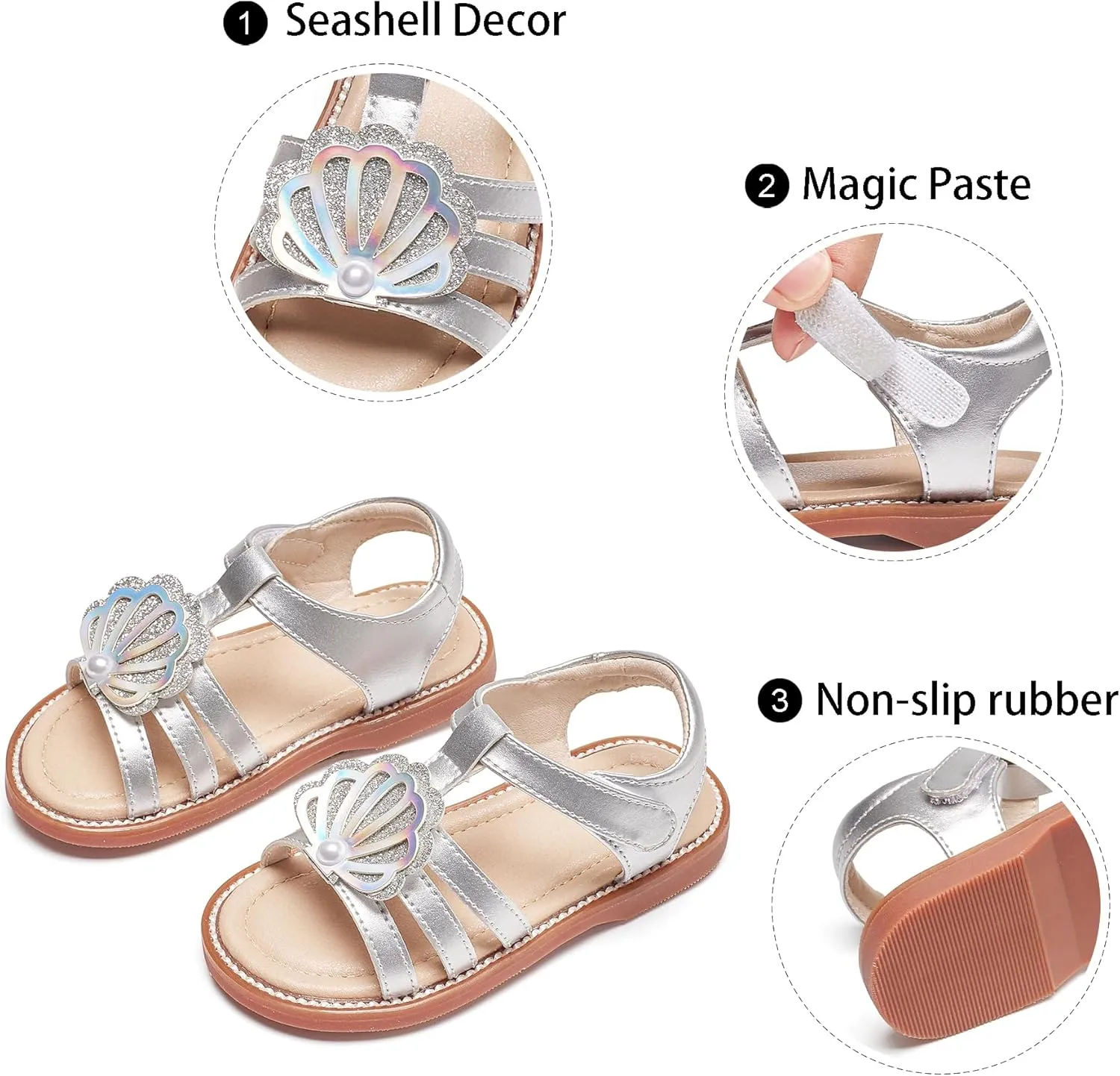 GINFIVE Toddler Girls Sandals Girls Toddler Sandals Little Girls Kids Shoes