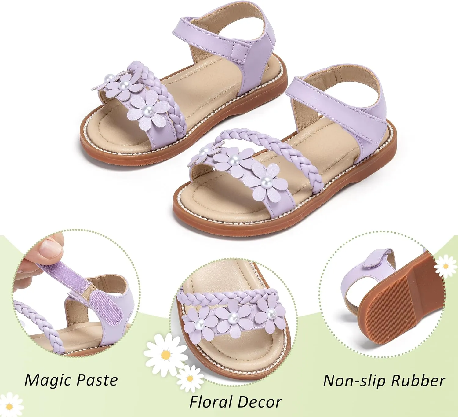 GINFIVE Toddler Girls Sandals Little Girls Kids Summer Shoes Toddler Sandals