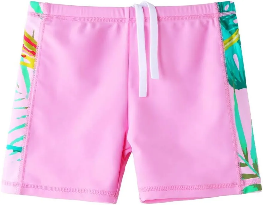 Girls Two Piece Swimsuit Floral UPF 50  Rash Guard Set Kids Beach Swimwear