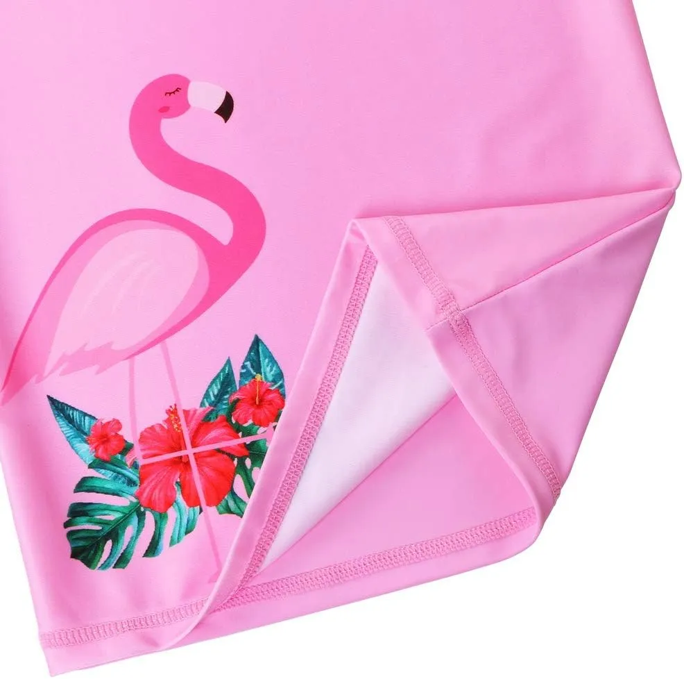 Girls Two Piece Swimsuit Floral UPF 50  Rash Guard Set Kids Beach Swimwear