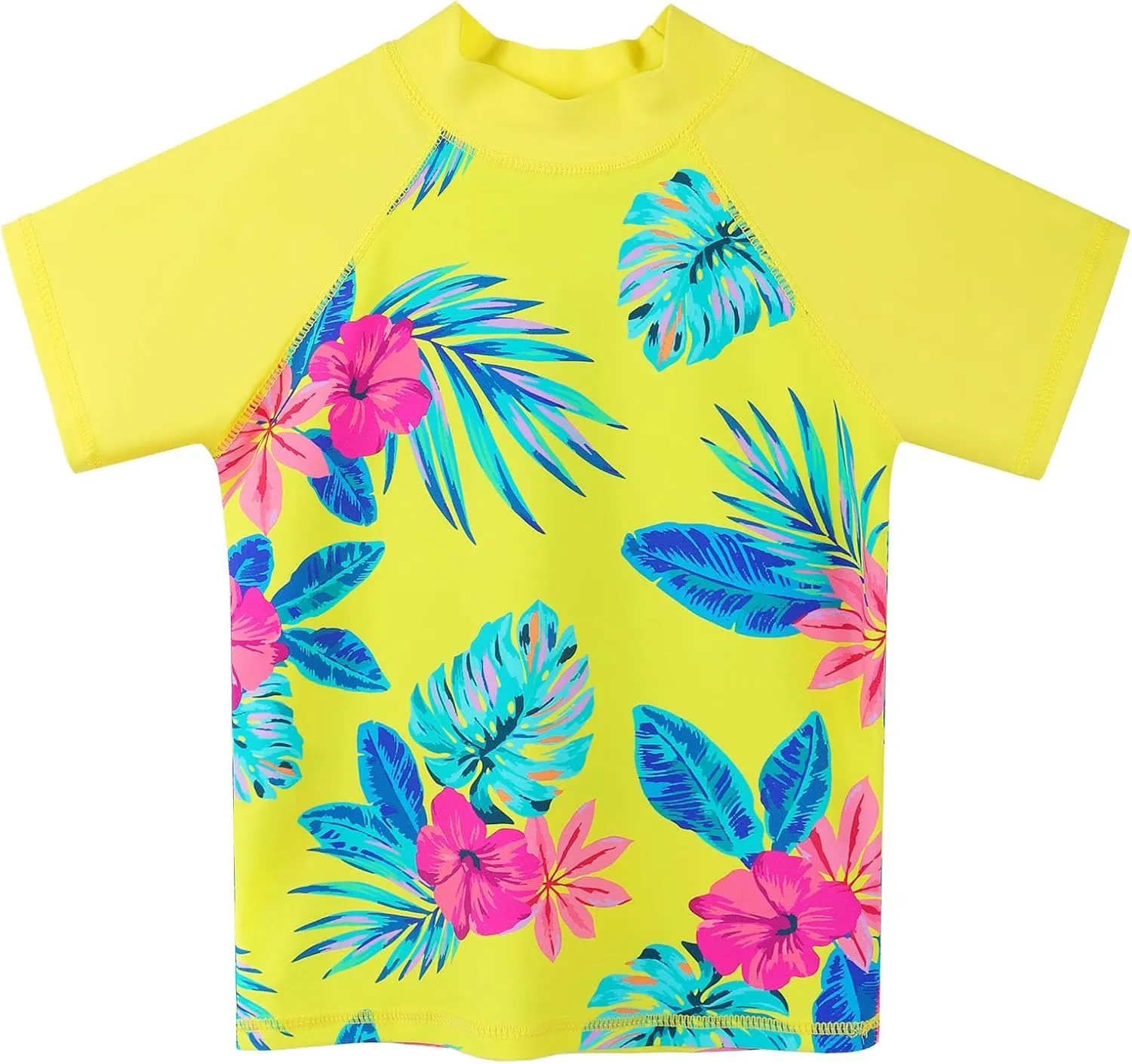 Girls Two Piece Swimsuit Floral UPF 50  Rash Guard Set Kids Beach Swimwear