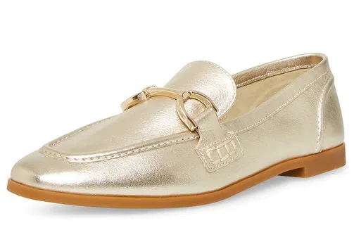 Gold Dress Loafers Carrine Plug-in Madden Seamless integration On Slip Steve Almond Flat Toe Leather