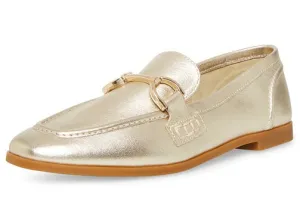 Gold Dress Loafers Carrine Plug-in Madden Seamless integration On Slip Steve Almond Flat Toe Leather
