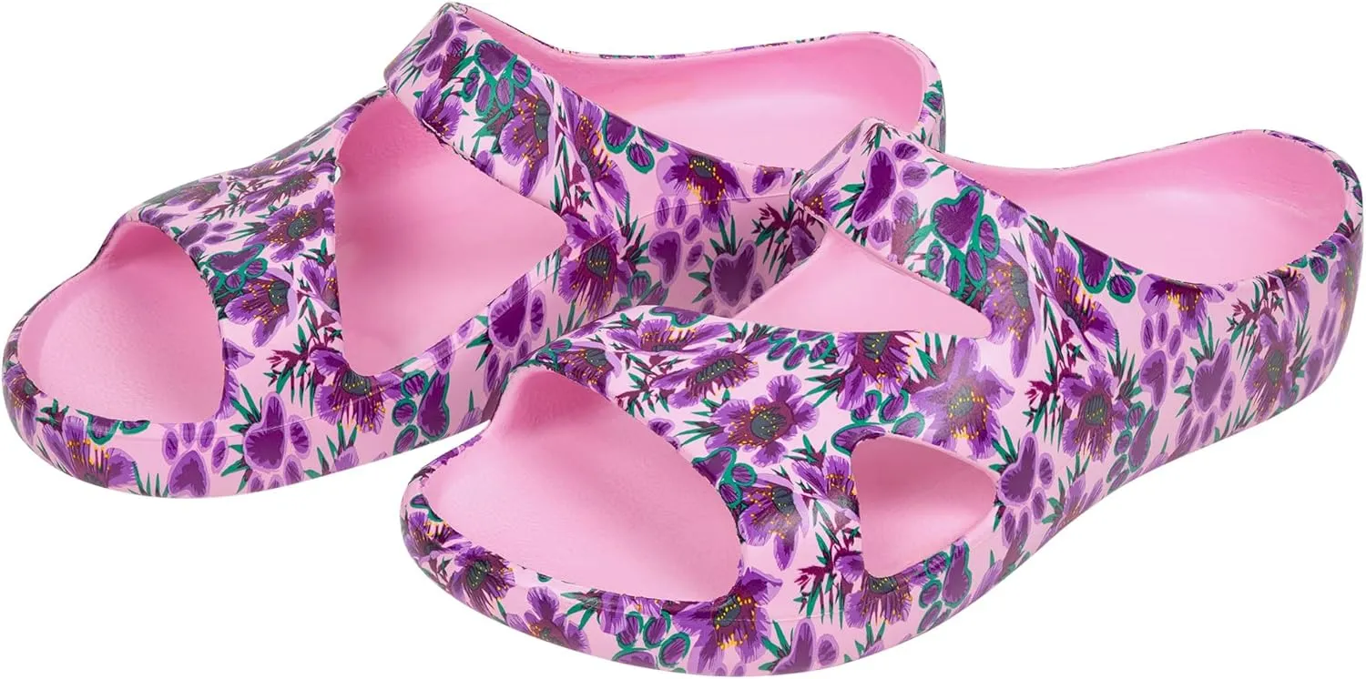 GreaterGood Positively Inspired Slide Sandals Ultra Lightweight Cushioned EVA Soles Easy Slip On Durable Quick Dry Beach Sandal