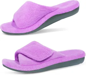 GRITHEIM Women's Orthotic Arch Support Slippers Fuzzy Adjustable Orthopedic Slippers for Plantar Fasciitis Furry Slide for Ladies