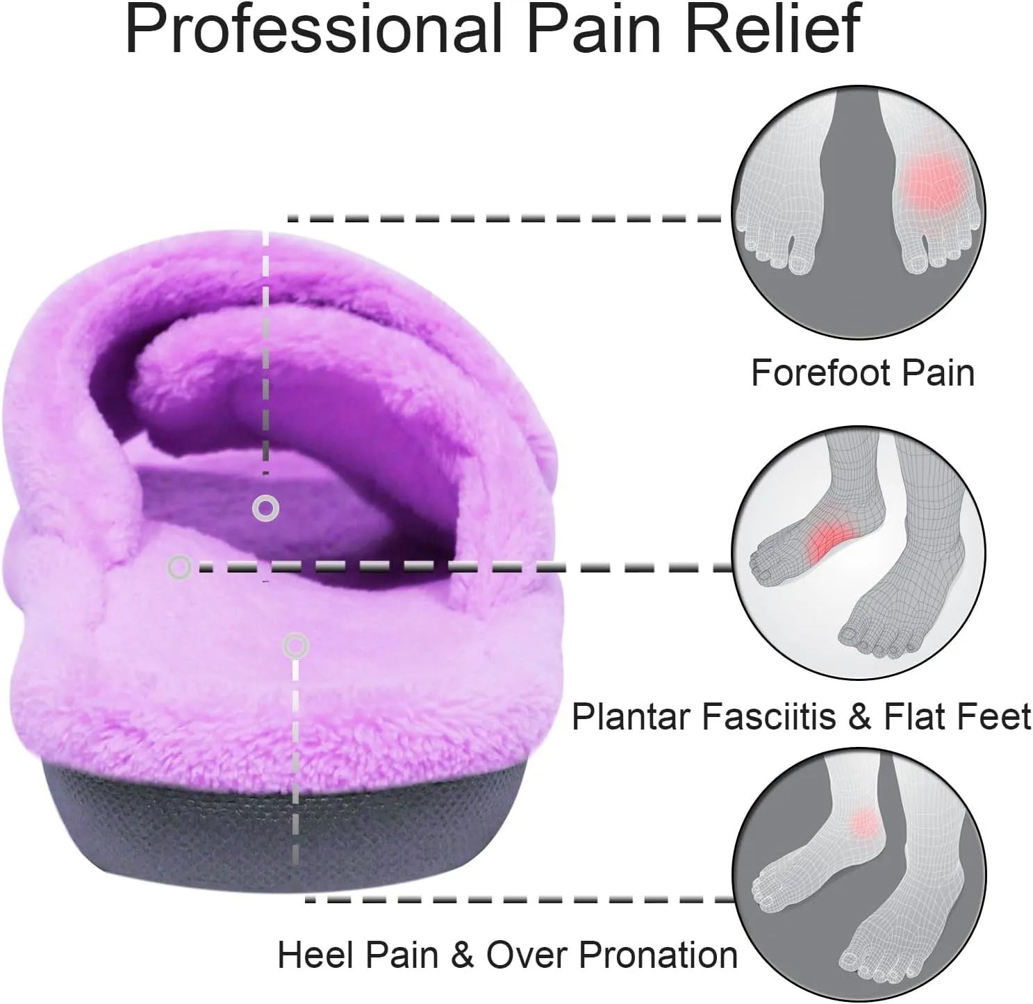 GRITHEIM Women's Orthotic Arch Support Slippers Fuzzy Adjustable Orthopedic Slippers for Plantar Fasciitis Furry Slide for Ladies