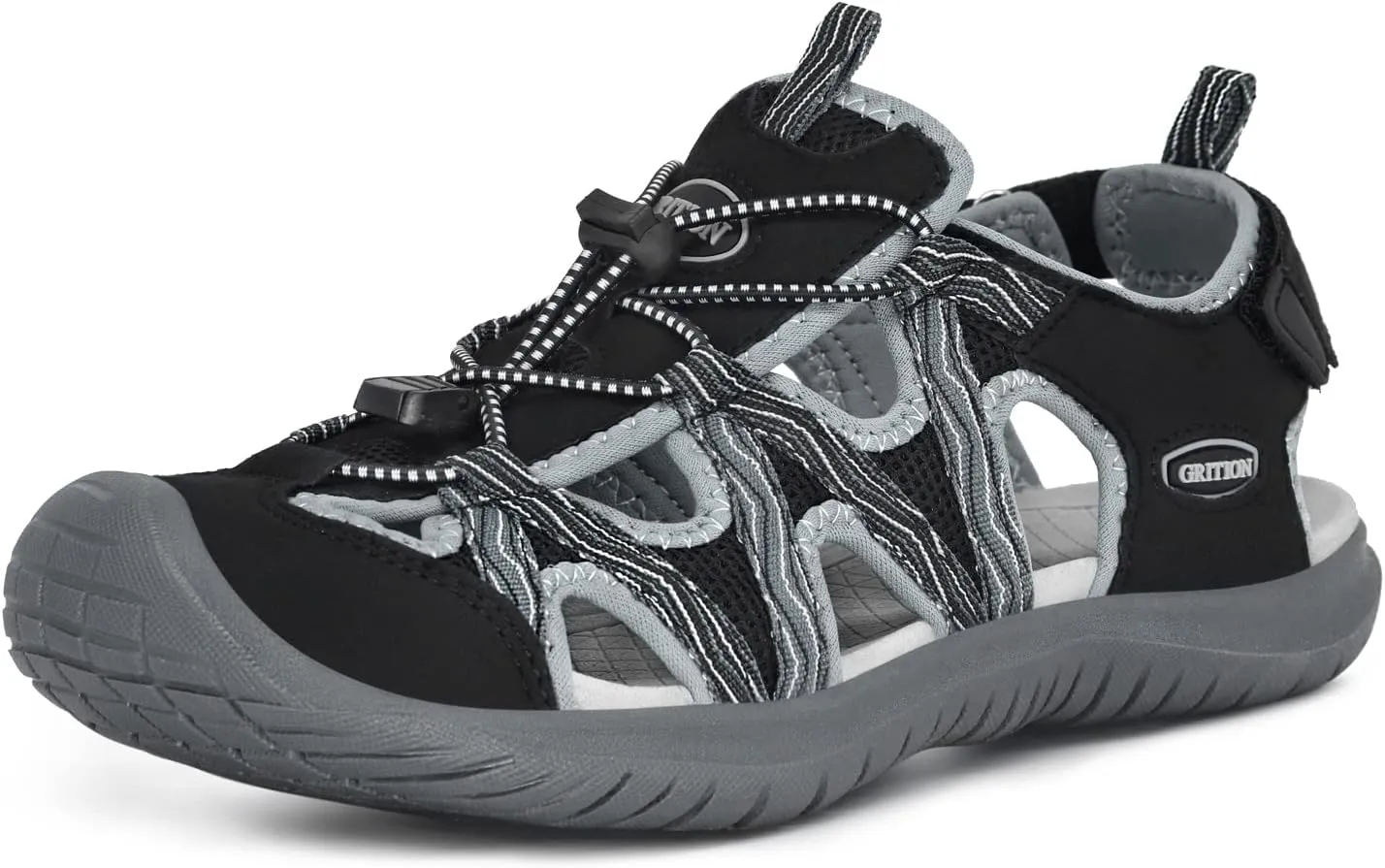 GRITION Hiking Sandals Women Closed Toe, Waterproof Lightweight Adjustable Hiking Athletic Sandals, Breathable For Beach Summer Adventure Comfortable Outdoor Sport