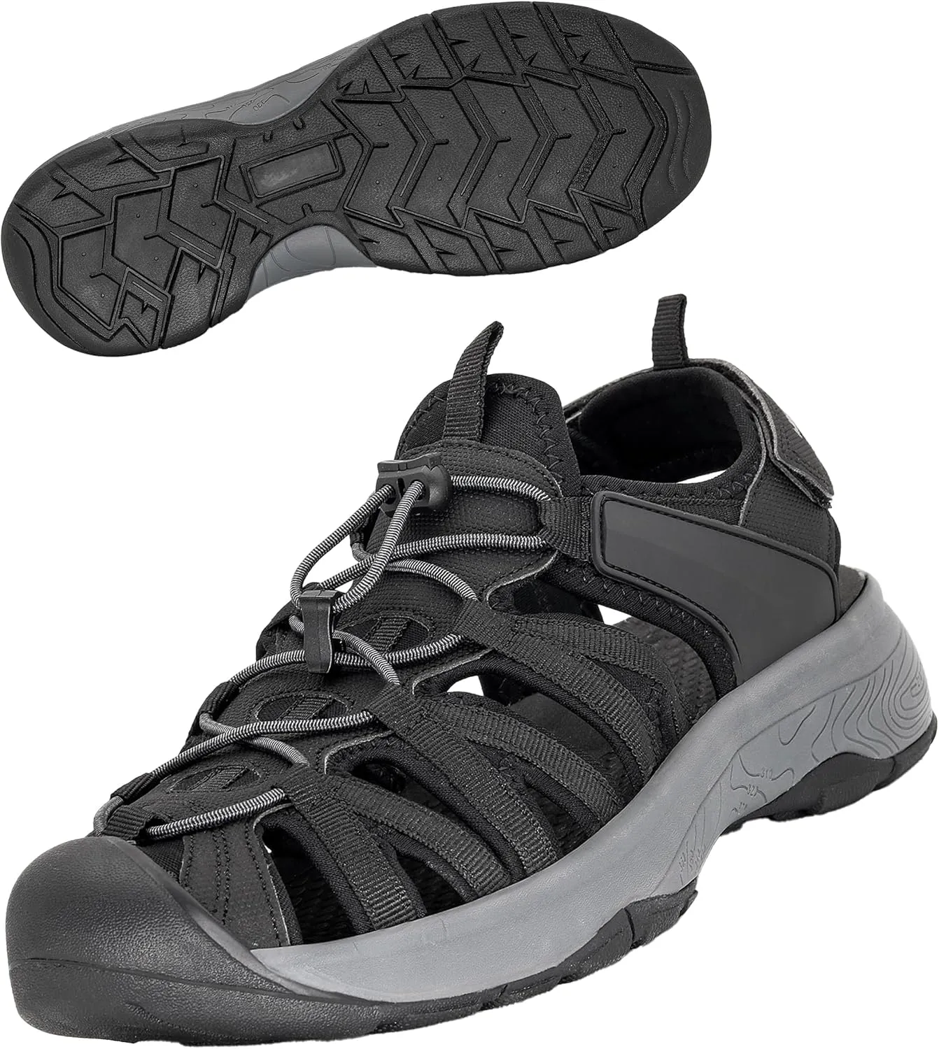 GRITION Hiking Sandals Women Closed Toe, Waterproof Lightweight Adjustable Hiking Athletic Sandals, Breathable For Beach Summer Adventure Comfortable Outdoor Sport
