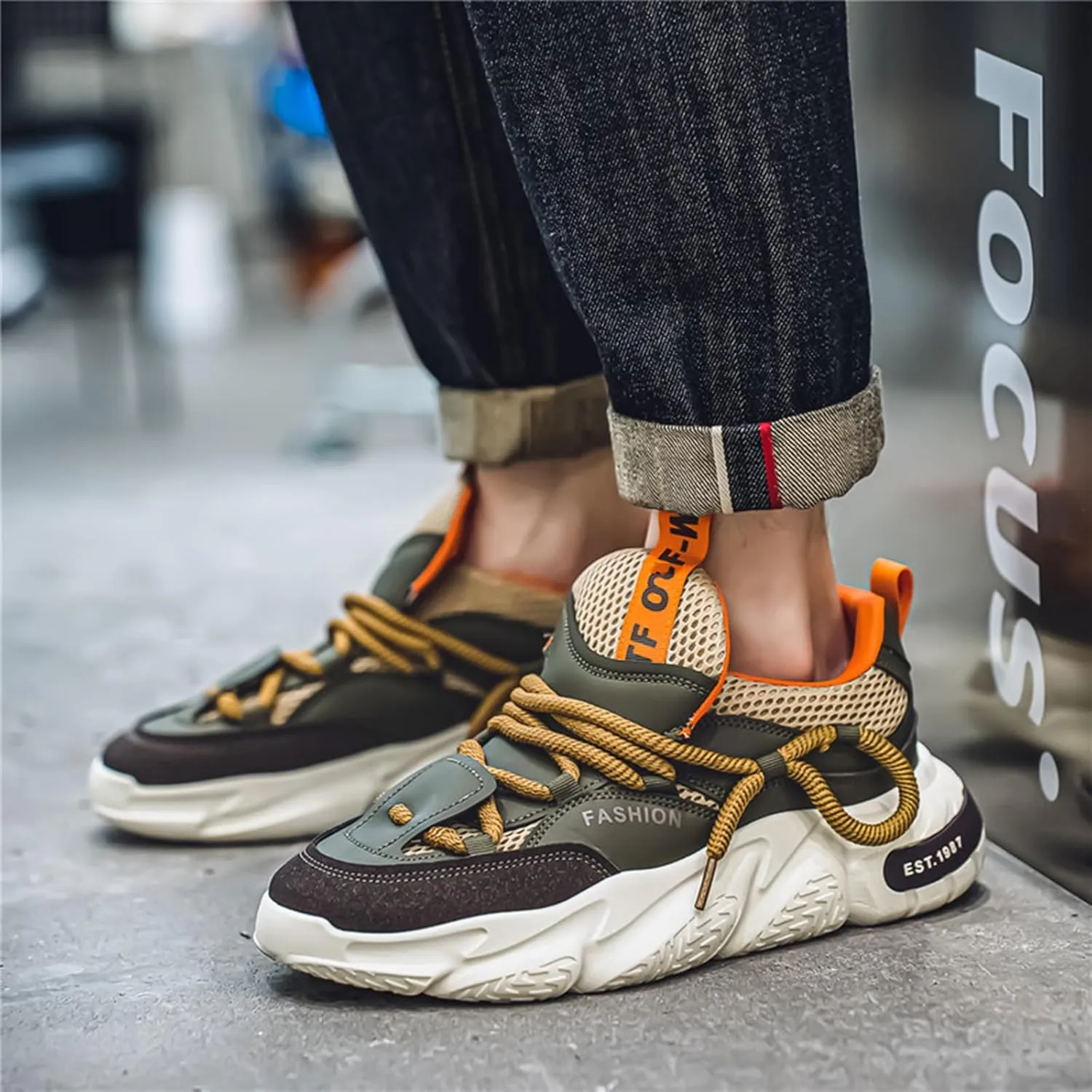 GSIGUL Men's Road Running Shoes Tennis Walking Shoes Cushioning Mens Sneaker Athletic Casual Shoes for Men