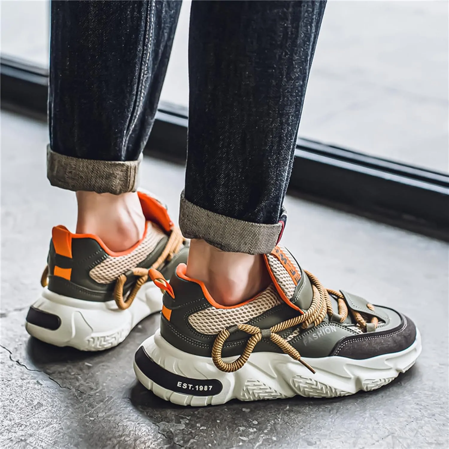 GSIGUL Men's Road Running Shoes Tennis Walking Shoes Cushioning Mens Sneaker Athletic Casual Shoes for Men