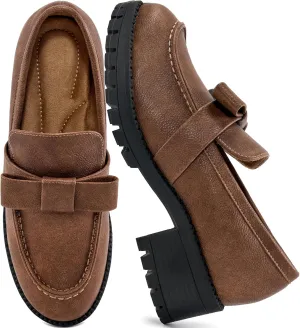 HARENCE Platform Loafers for Women Dressy: Casual Comfortable Slip On Chunky Loafer Walking Penny Work Business Office Shoes