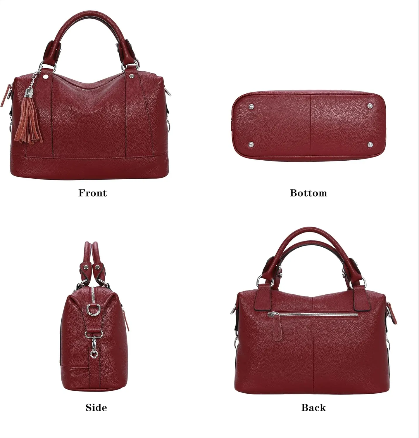 HESHE Womens Genuine Leather Handbags Purse Crossbody Satchel Tote Bags Ladies Real Leather Bags