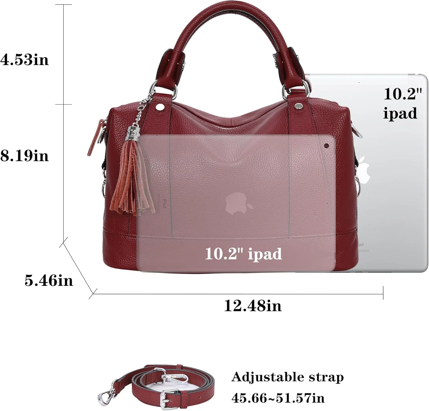 HESHE Womens Genuine Leather Handbags Purse Crossbody Satchel Tote Bags Ladies Real Leather Bags