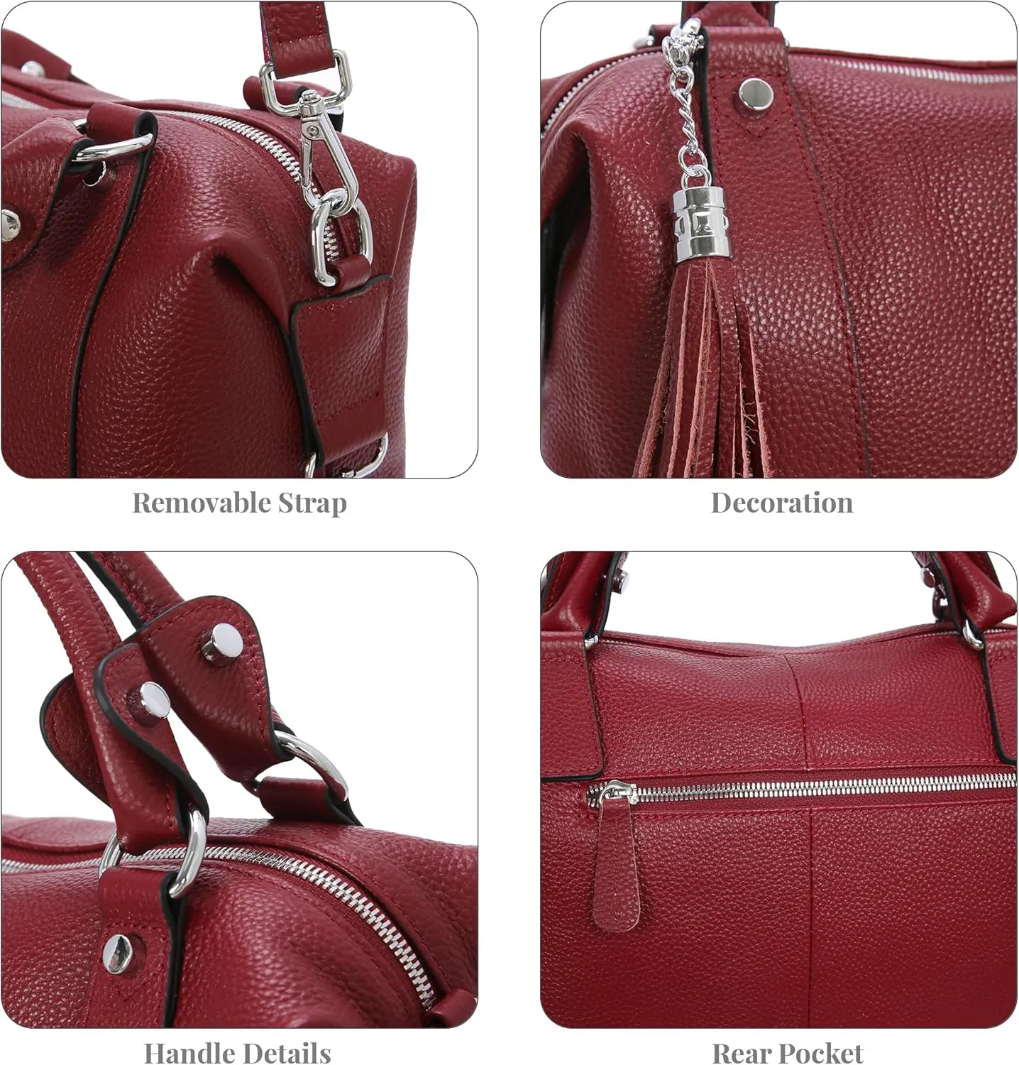 HESHE Womens Genuine Leather Handbags Purse Crossbody Satchel Tote Bags Ladies Real Leather Bags