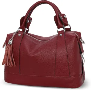 HESHE Womens Genuine Leather Handbags Purse Crossbody Satchel Tote Bags Ladies Real Leather Bags