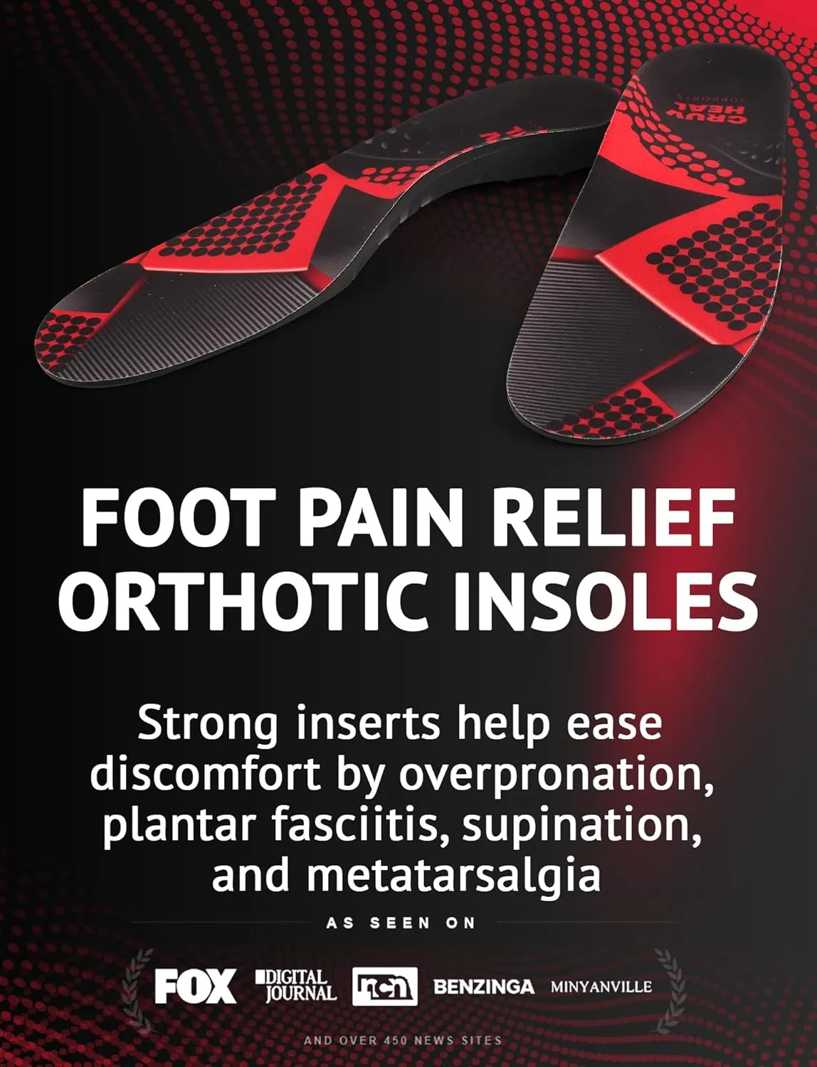 High Arch Support Insoles for Plantar Fasciitis for Women and Men - Orthotic Shoe Inserts - Boot Work Shoe Plantar Fasciitis Insoles (Ruby, L)
