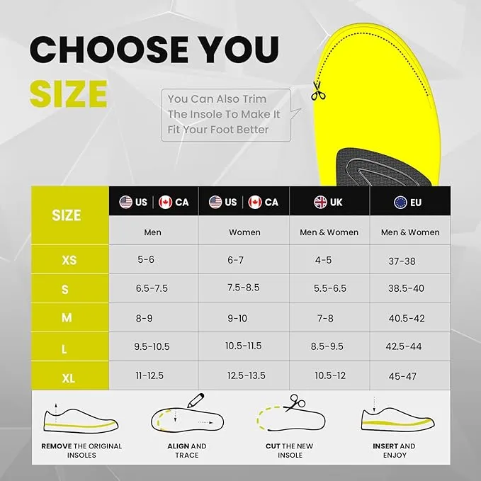 High Arch Support Orthotics Insoles