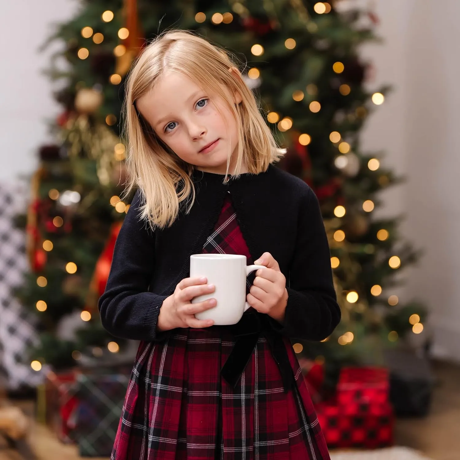 Hope & Henry Girls' Milano Stitch Cardigan Sweater