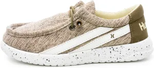 Hurley Kids Elastic Lace Loafers, Canvas Shoes for Boys & Girls - Comfortable, Durable, Stylish - Kid's Fashion Sneakers, Wide Toe Shoes for Everyday Wear, Taupe