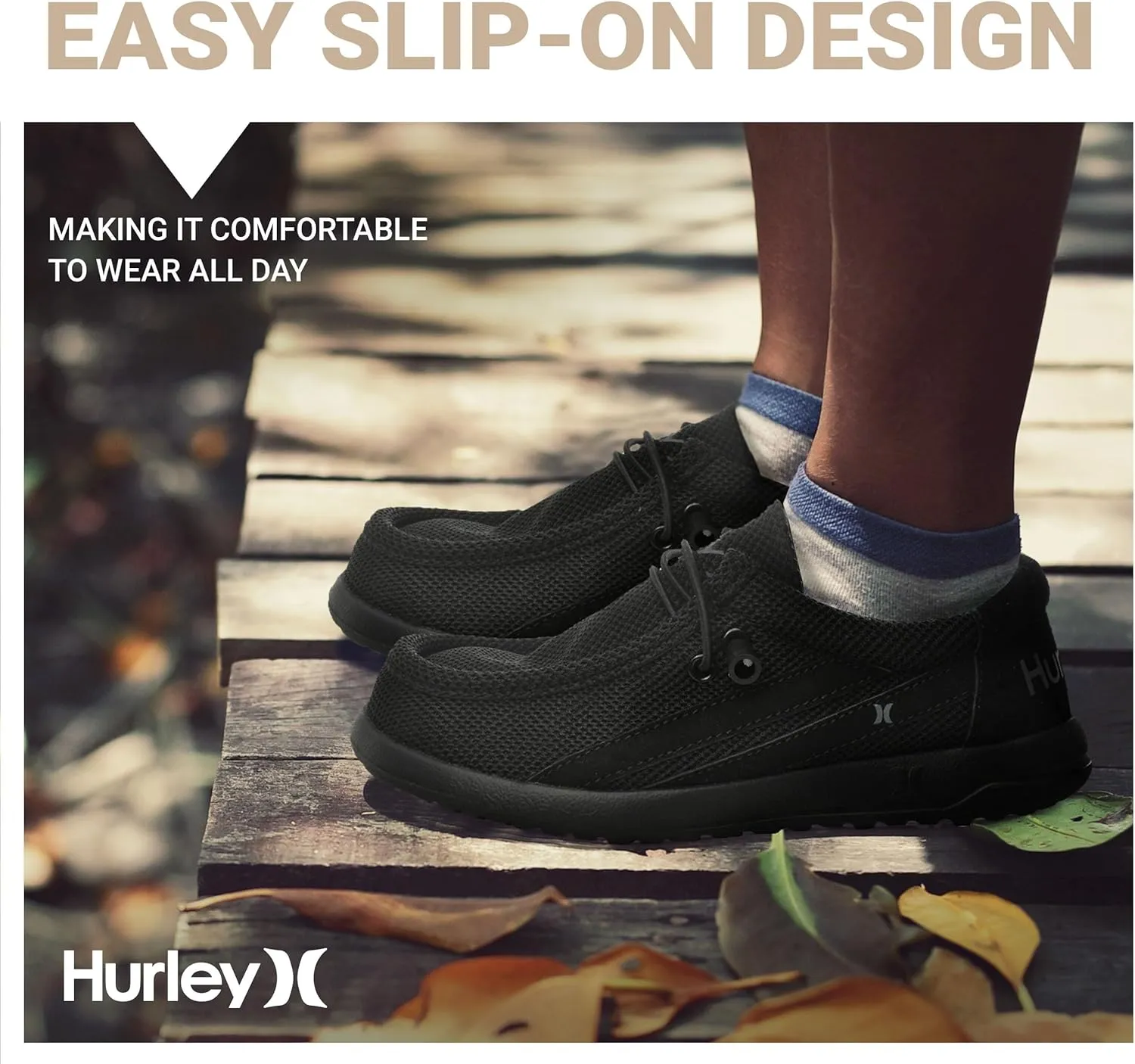 Hurley Kids Elastic Lace Loafers, Canvas Shoes for Boys & Girls - Comfortable, Durable, Stylish - Kid's Fashion Sneakers, Wide Toe Shoes for Everyday Wear