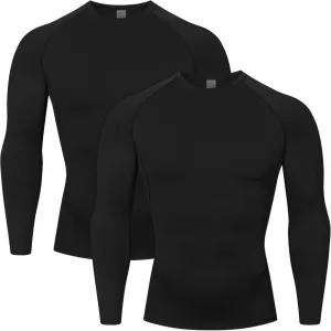 HYCOPROT Compression Shirts for Men Athletic Long Sleeve Base Layer Workout Rash Guard Shirt