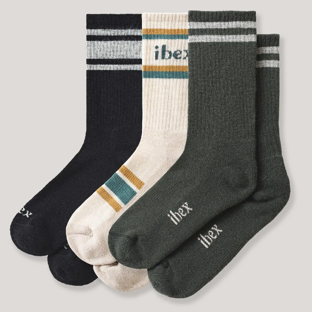 IBEX Performance Unisex Merino Wool Hiking Boot Socks | Lightweight Crew Socks with Arch Support & Reinforced Toe & Heel