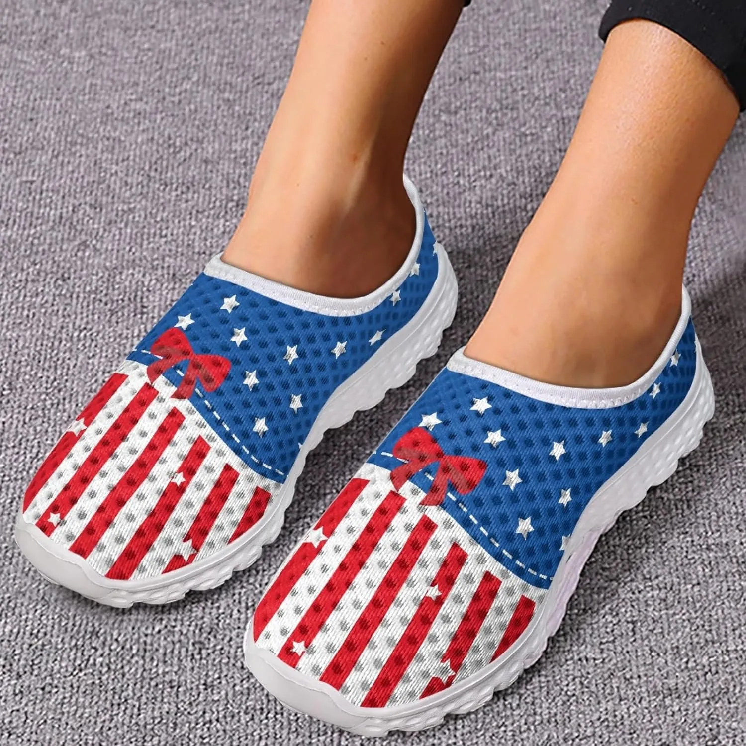 INSTANTARTS 3D Animal Women's Breathable Flat Running Water Shoes Beach Loafer
