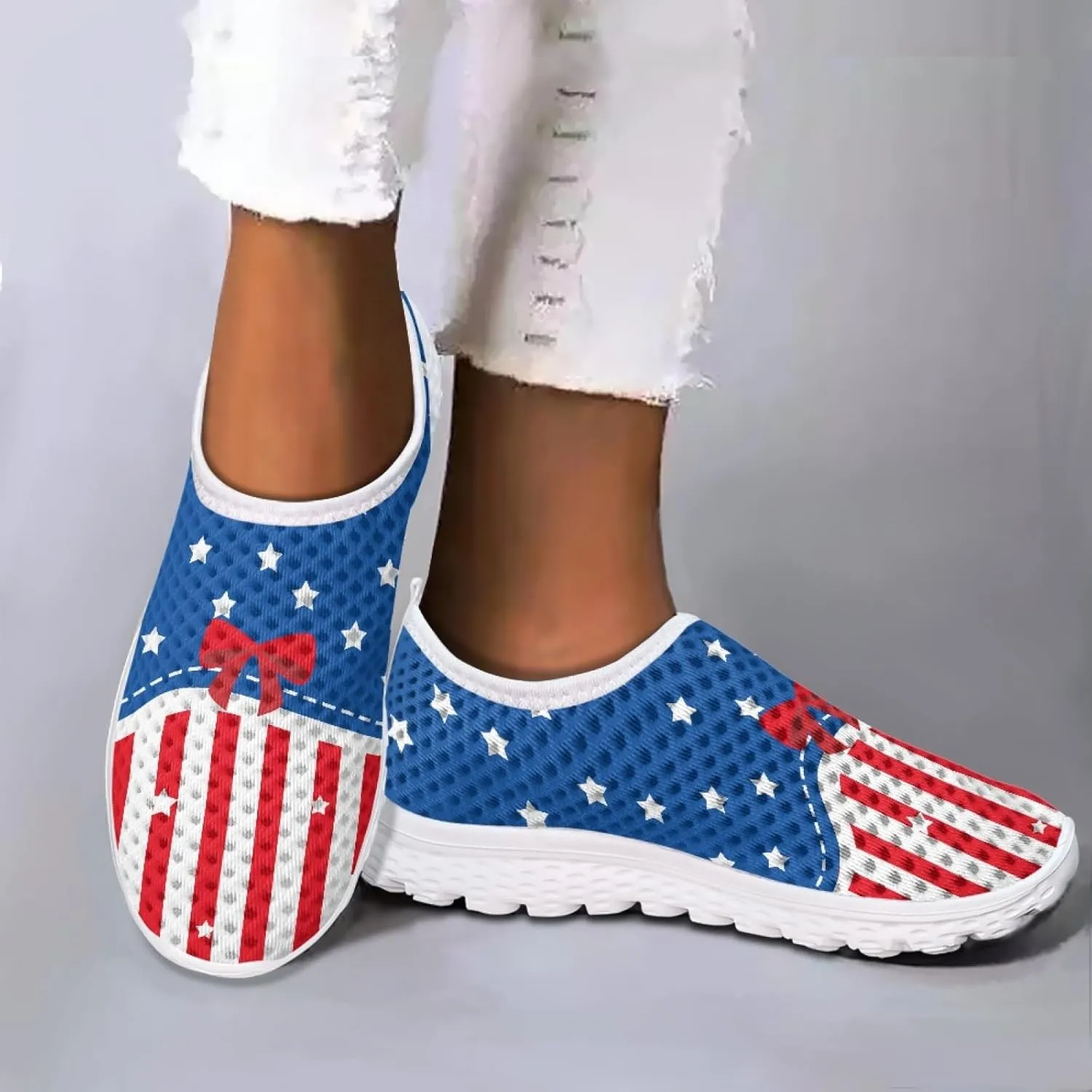 INSTANTARTS 3D Animal Women's Breathable Flat Running Water Shoes Beach Loafer